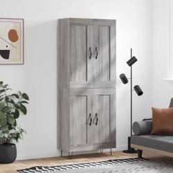 Highboard Grau Sonoma 69,5x34x180 cm Holzwerkstoff
