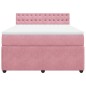 vidaXL Boxspringbett mit Matratze Rosa 140x200 cm Samt vidaXL Boxspringbett mit Matratze Rosa 140x200 cm Samt
