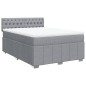 vidaXL Boxspringbett mit Matratze Hellgrau 140x200 cm Stoff vidaXL Boxspringbett mit Matratze Hellgrau 140x200 cm Stoff