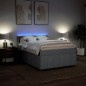 vidaXL Boxspringbett mit Matratze Hellgrau 140x200 cm Stoff vidaXL Boxspringbett mit Matratze Hellgrau 140x200 cm Stoff