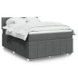 vidaXL Boxspringbett mit Matratze Dunkelgrau 160x200 cm Stoff vidaXL Boxspringbett mit Matratze Dunkelgrau 160x200 cm Stoff