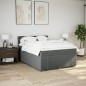 vidaXL Boxspringbett mit Matratze Dunkelgrau 160x200 cm Stoff vidaXL Boxspringbett mit Matratze Dunkelgrau 160x200 cm Stoff