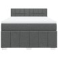 vidaXL Boxspringbett mit Matratze Dunkelgrau 160x200 cm Stoff vidaXL Boxspringbett mit Matratze Dunkelgrau 160x200 cm Stoff