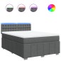vidaXL Boxspringbett mit Matratze Dunkelgrau 160x200 cm Stoff vidaXL Boxspringbett mit Matratze Dunkelgrau 160x200 cm Stoff