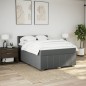 vidaXL Boxspringbett mit Matratze Dunkelgrau 160x200 cm Stoff vidaXL Boxspringbett mit Matratze Dunkelgrau 160x200 cm Stoff