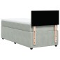 vidaXL Boxspringbett mit Matratze Hellgrau 90x200 cm Samt vidaXL Boxspringbett mit Matratze Hellgrau 90x200 cm Samt