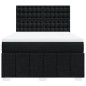 vidaXL Boxspringbett mit Matratze Schwarz 140x190 cm Stoff vidaXL Boxspringbett mit Matratze Schwarz 140x190 cm Stoff