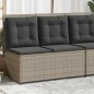 vidaXL Gartenbank Verstellbar mit Kissen Hellgrau Poly Rattan vidaXL Gartenbank Verstellbar mit Kissen Hellgrau Poly Rattan