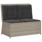 vidaXL Gartenbank Verstellbar mit Kissen Hellgrau Poly Rattan vidaXL Gartenbank Verstellbar mit Kissen Hellgrau Poly Rattan