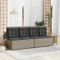 vidaXL Gartenbank Verstellbar mit Kissen Hellgrau Poly Rattan vidaXL Gartenbank Verstellbar mit Kissen Hellgrau Poly Rattan
