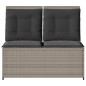 vidaXL Gartenbank Verstellbar mit Kissen Hellgrau Poly Rattan vidaXL Gartenbank Verstellbar mit Kissen Hellgrau Poly Rattan