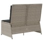 vidaXL Gartenbank Verstellbar mit Kissen Hellgrau Poly Rattan vidaXL Gartenbank Verstellbar mit Kissen Hellgrau Poly Rattan
