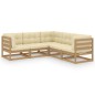 5-tlg. Garten-Lounge-Set mit Kissen Kiefer Massivholz 5-tlg. Garten-Lounge-Set mit Kissen Kiefer Massivholz