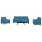 vidaXL 4-tlg. Sofagarnitur mit Kissen Blau Samt vidaXL 4-tlg. Sofagarnitur mit Kissen Blau Samt