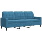 vidaXL 4-tlg. Sofagarnitur mit Kissen Blau Samt vidaXL 4-tlg. Sofagarnitur mit Kissen Blau Samt