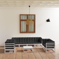vidaXL 9-tlg. Garten-Lounge-Set mit Kissen Kiefer Massivholz