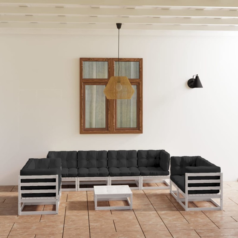 vidaXL 9-tlg. Garten-Lounge-Set mit Kissen Kiefer Massivholz vidaXL 9-tlg. Garten-Lounge-Set mit Kissen Kiefer Massivholz