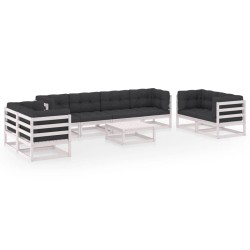 vidaXL 9-tlg. Garten-Lounge-Set mit Kissen Kiefer Massivholz