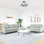 vidaXL 3-tlg. Sofagarnitur mit Kissen Hellgrau Samt vidaXL 3-tlg. Sofagarnitur mit Kissen Hellgrau Samt