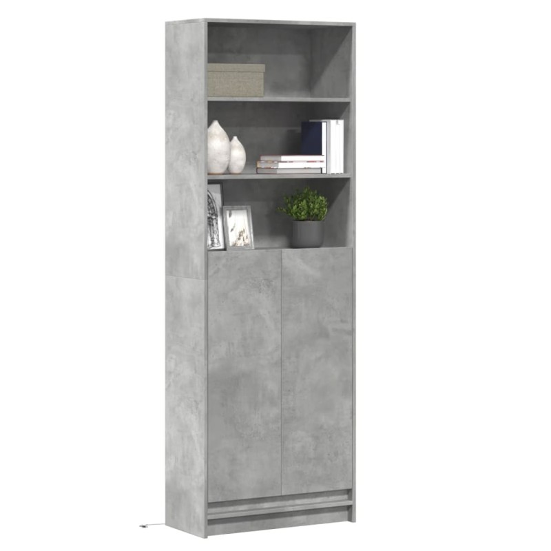 vidaXL Highboard mit LED-Beleuchtung Grau 69x32,5x200 cm Holzwerkstoff vidaXL Highboard mit LED-Beleuchtung Grau 69x32,5x200 cm Holzwerkstoff