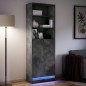 vidaXL Highboard mit LED-Beleuchtung Grau 69x32,5x200 cm Holzwerkstoff vidaXL Highboard mit LED-Beleuchtung Grau 69x32,5x200 cm Holzwerkstoff