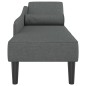 vidaXL Chaiselongue mit Kissen Dunkelgrau Stoff vidaXL Chaiselongue mit Kissen Dunkelgrau Stoff