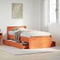vidaXL Massivholzbett ohne Matratze mit Kopfteil Wachsbraun 90x190 cm vidaXL Massivholzbett ohne Matratze mit Kopfteil Wachsbraun 90x190 cm