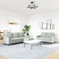 vidaXL 3-tlg. Sofagarnitur mit Kissen Hellgrau Samt vidaXL 3-tlg. Sofagarnitur mit Kissen Hellgrau Samt