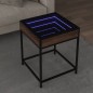 vidaXL Couchtisch mit Infinity-LED Braun Eichen-Optik 40x40x51 cm vidaXL Couchtisch mit Infinity-LED Braun Eichen-Optik 40x40x51 cm