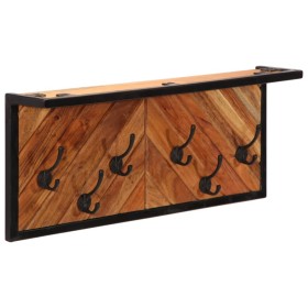 vidaXL Wandgarderobe mit 6 Haken Massivholz Akazie