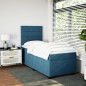 vidaXL Boxspringbett mit Matratze Blau 90x190 cm Samt vidaXL Boxspringbett mit Matratze Blau 90x190 cm Samt