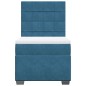 vidaXL Boxspringbett mit Matratze Blau 90x190 cm Samt vidaXL Boxspringbett mit Matratze Blau 90x190 cm Samt