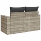 vidaXL Gartensofa mit Kissen 2-Sitzer Hellgrau Poly Rattan vidaXL Gartensofa mit Kissen 2-Sitzer Hellgrau Poly Rattan