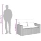 vidaXL Gartensofa mit Kissen 2-Sitzer Hellgrau Poly Rattan vidaXL Gartensofa mit Kissen 2-Sitzer Hellgrau Poly Rattan