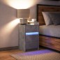 vidaXL Nachttisch mit LED-Leuchten Betongrau Holzwerkstoff vidaXL Nachttisch mit LED-Leuchten Betongrau Holzwerkstoff