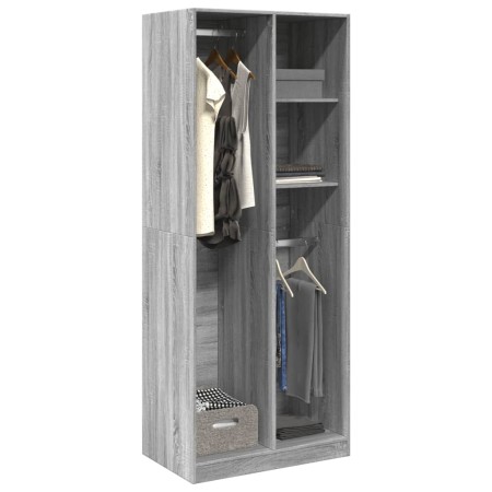 vidaXL Kleiderschrank Grau Sonoma 80x50x200 cm Holzwerkstoff