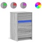 vidaXL Nachttisch mit LED-Leuchten Grau Sonoma Holzwerkstoff vidaXL Nachttisch mit LED-Leuchten Grau Sonoma Holzwerkstoff