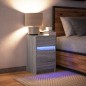 vidaXL Nachttisch mit LED-Leuchten Grau Sonoma Holzwerkstoff vidaXL Nachttisch mit LED-Leuchten Grau Sonoma Holzwerkstoff