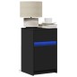 vidaXL Nachttische mit LED-Leuchten 2 Stk. Schwarz Holzwerkstoff vidaXL Nachttische mit LED-Leuchten 2 Stk. Schwarz Holzwerkstoff