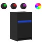 vidaXL Nachttische mit LED-Leuchten 2 Stk. Schwarz Holzwerkstoff vidaXL Nachttische mit LED-Leuchten 2 Stk. Schwarz Holzwerkstoff