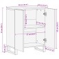 vidaXL Sideboard 60x34x75 cm Massivholz Akazie vidaXL Sideboard 60x34x75 cm Massivholz Akazie