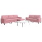 vidaXL 3-tlg. Sofagarnitur mit Kissen und Nackenrollen Rosa Samt vidaXL 3-tlg. Sofagarnitur mit Kissen und Nackenrollen Rosa Samt