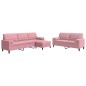 vidaXL 3-tlg. Sofagarnitur mit Kissen und Nackenrollen Rosa Samt vidaXL 3-tlg. Sofagarnitur mit Kissen und Nackenrollen Rosa Samt