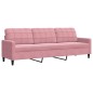 vidaXL 3-tlg. Sofagarnitur mit Kissen und Nackenrollen Rosa Samt vidaXL 3-tlg. Sofagarnitur mit Kissen und Nackenrollen Rosa Samt