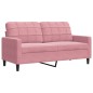 vidaXL 3-tlg. Sofagarnitur mit Kissen und Nackenrollen Rosa Samt vidaXL 3-tlg. Sofagarnitur mit Kissen und Nackenrollen Rosa Samt