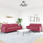 vidaXL 2-tlg. Sofagarnitur mit Kissen und Nackenrollen Weinrot Samt vidaXL 2-tlg. Sofagarnitur mit Kissen und Nackenrollen Weinrot Samt