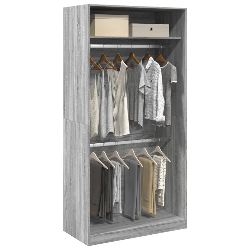 vidaXL Kleiderschrank Grau Sonoma 100x50x200 cm Holzwerkstoff vidaXL Kleiderschrank Grau Sonoma 100x50x200 cm Holzwerkstoff