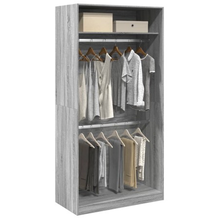 vidaXL Kleiderschrank Grau Sonoma 100x50x200 cm Holzwerkstoff