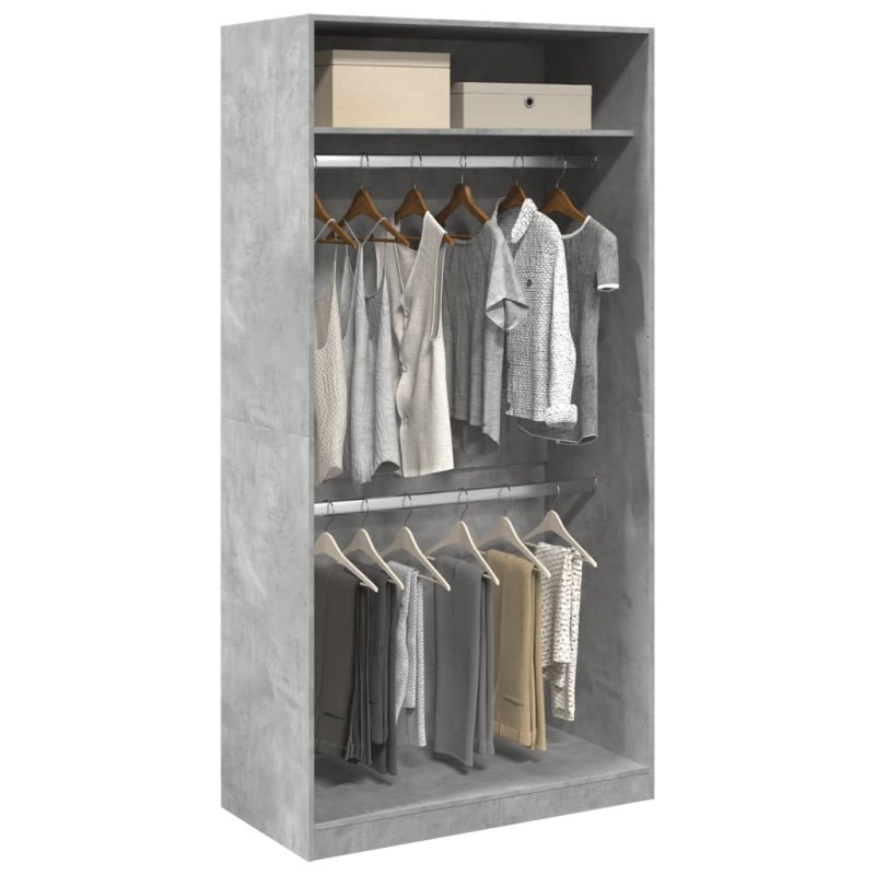 vidaXL Kleiderschrank Betongrau 100x50x200 cm Holzwerkstoff vidaXL Kleiderschrank Betongrau 100x50x200 cm Holzwerkstoff