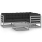 5-tlg. Garten-Lounge-Set mit Kissen Kiefer Massivholz 5-tlg. Garten-Lounge-Set mit Kissen Kiefer Massivholz